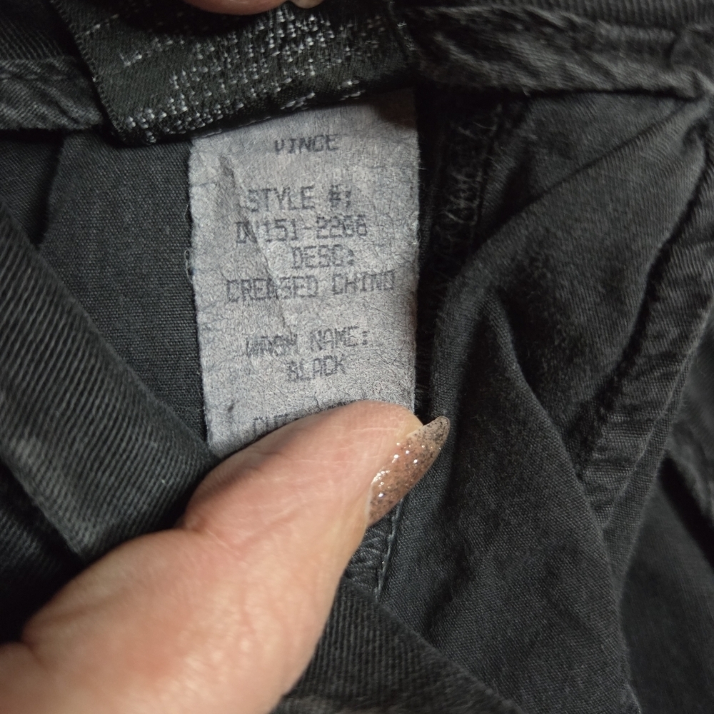VINCE Women's Size 27 Black Greased Chinos - Picture 5 of 11